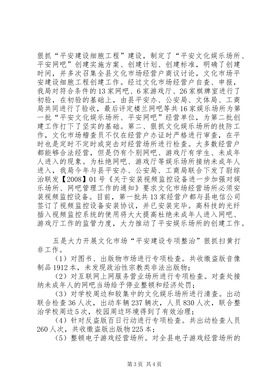 县文体局社会治安综合治理平安建设工作汇报材料_第3页