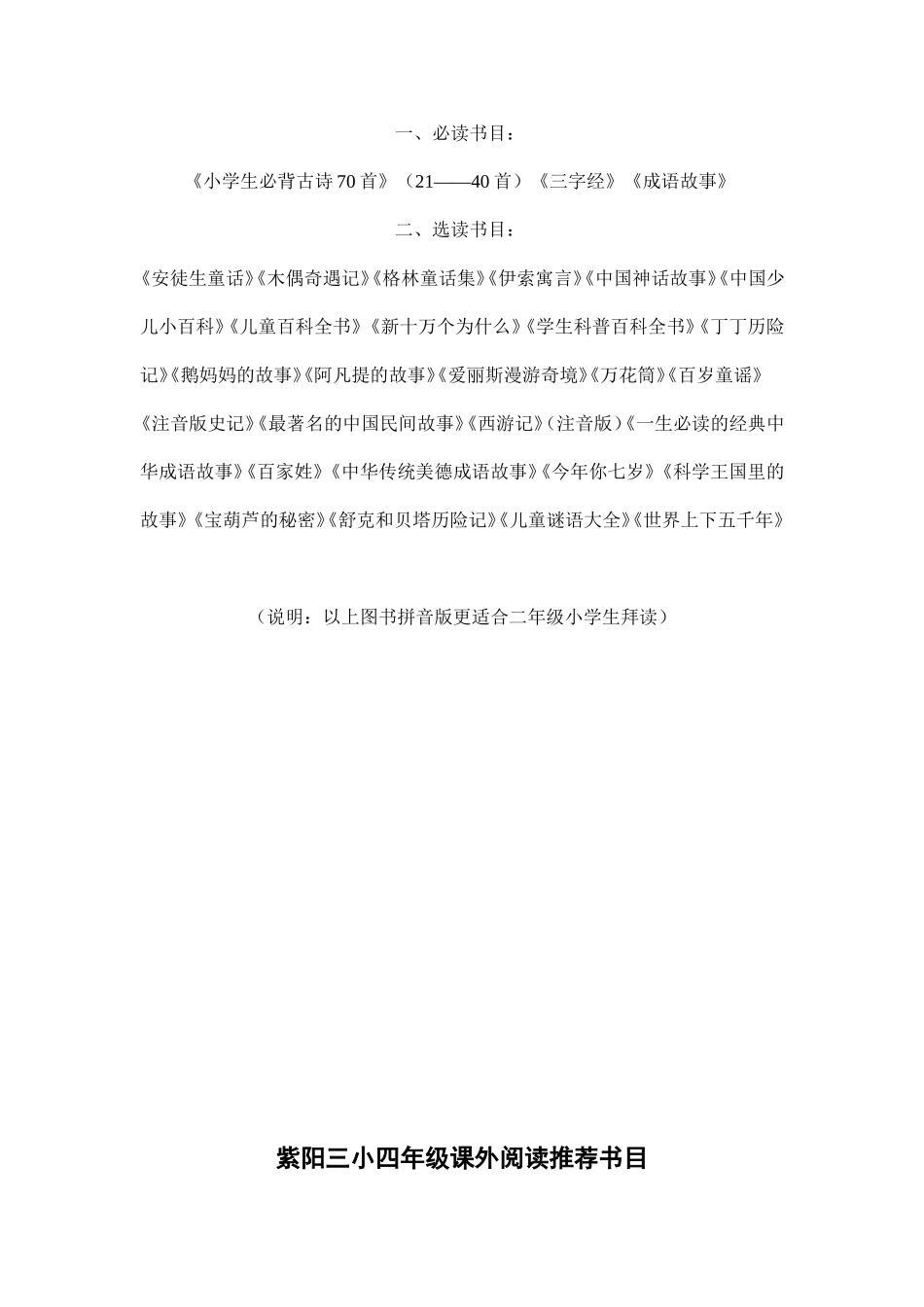 紫阳三小学生课外阅读情况调查表_第2页