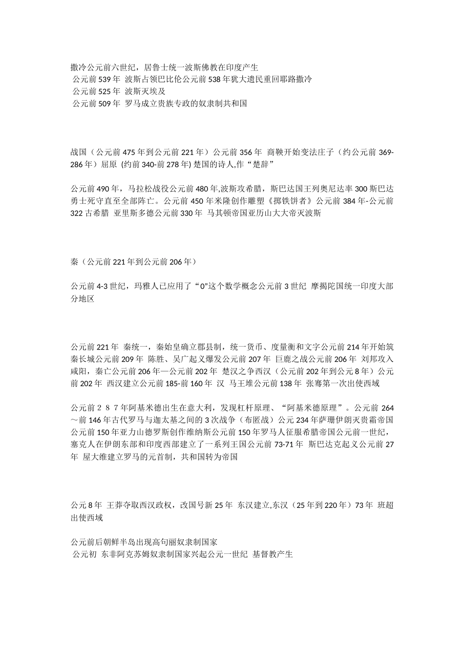 古代中国朝代与西方时期对照表文档_第2页