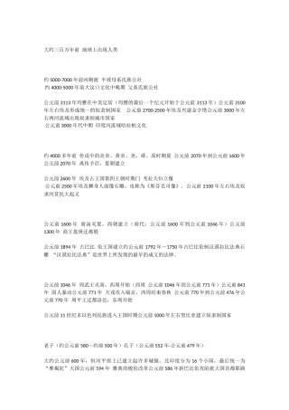 古代中国朝代与西方时期对照表文档