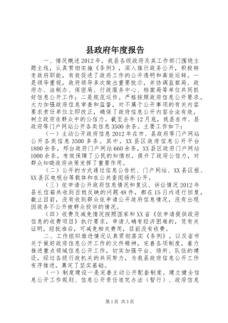 县政府年度报告
