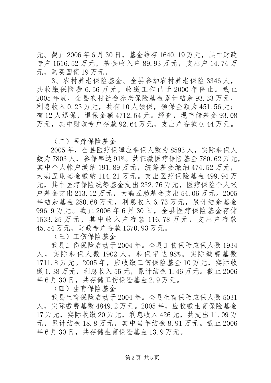 县政府关于社保基金自查情况报告_第2页