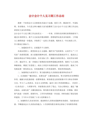 会计会计个人见习期工作总结 