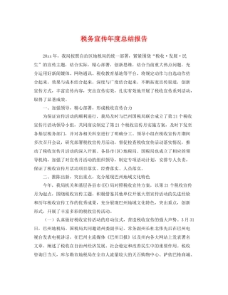 税务宣传年度总结报告 