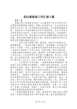 县扫黑除恶工作汇报5篇