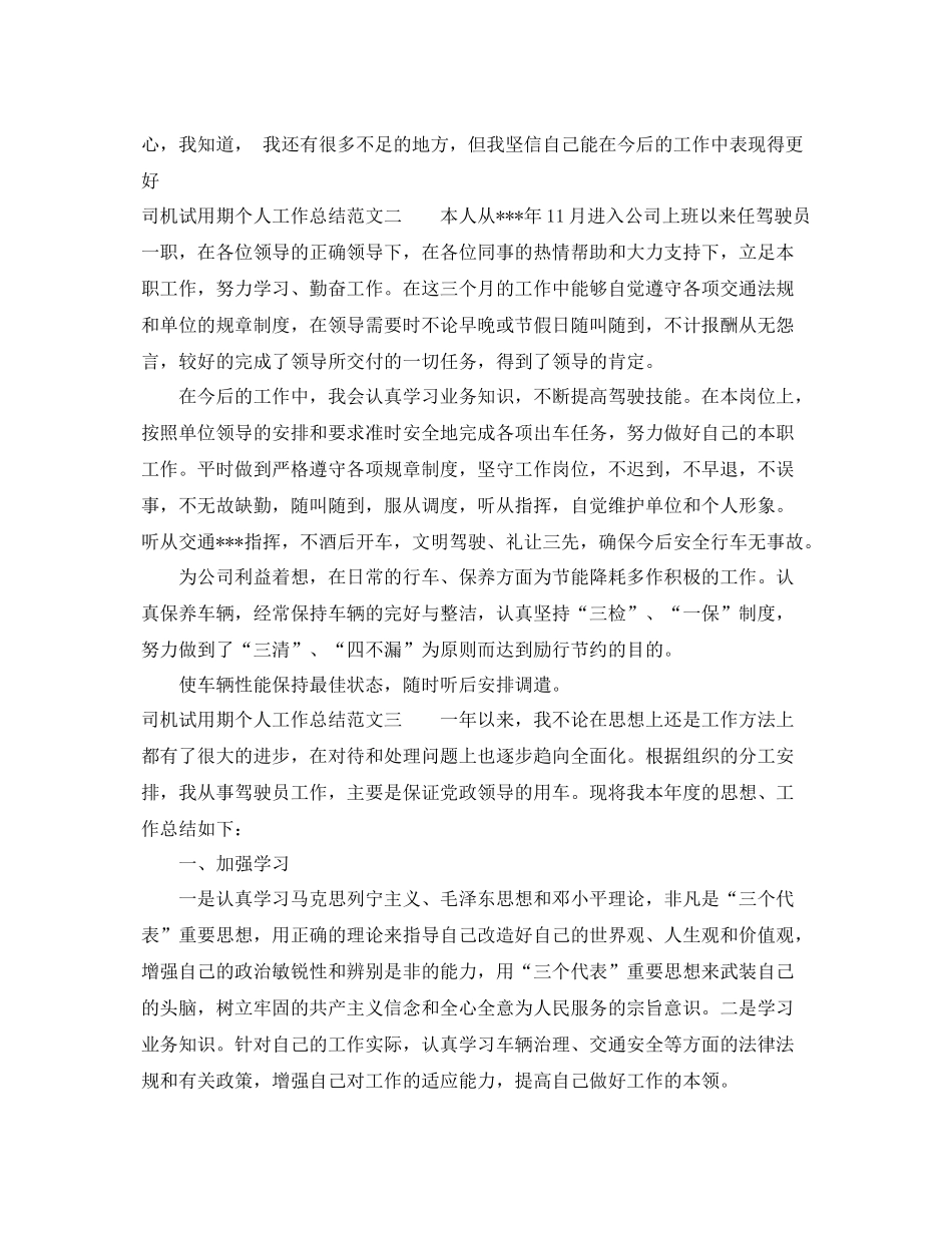 司机试用期个人工作总结 _第2页