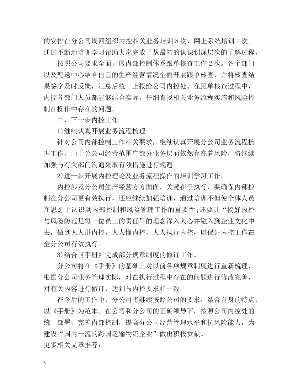 内部控制管理工作总结 _第3页