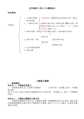 人教版五年级上册数学小数除法知识全面整理-副本 (2)