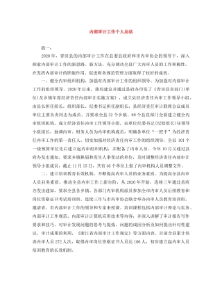 内部审计工作个人总结 