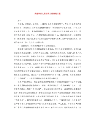 内部审计人员年终工作总结三篇 