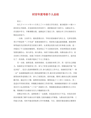 村官年度考核个人总结 