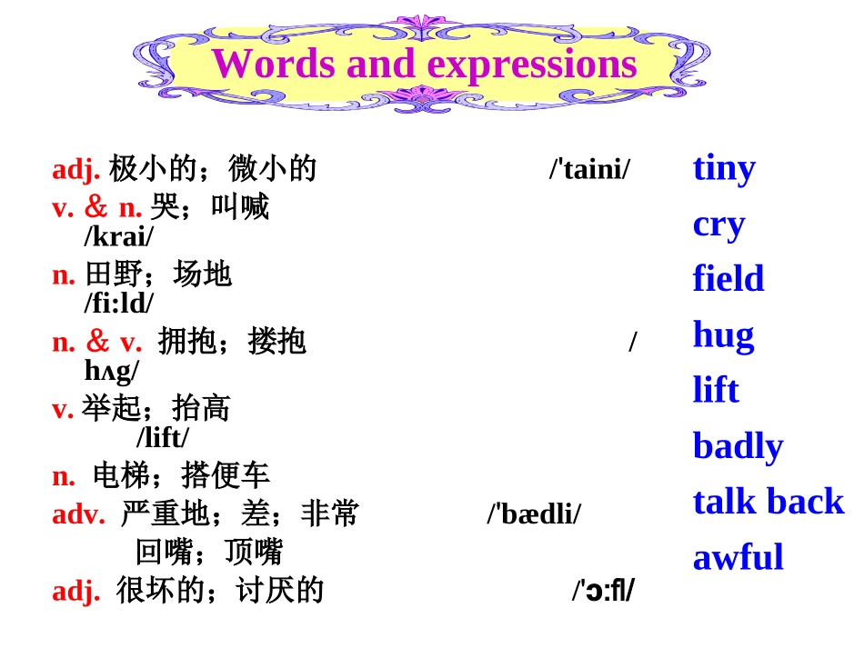 2014年秋人教版新目标九年级英语Unit7wordsandexpressions【课件】_第3页