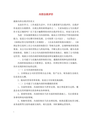 内控自我评价 