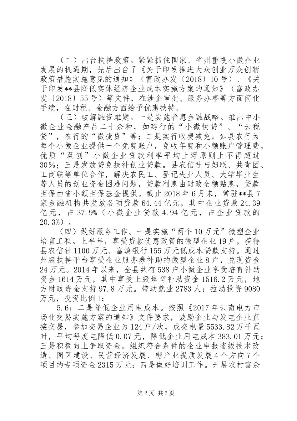 县小微企业发展情况调研报告_第2页