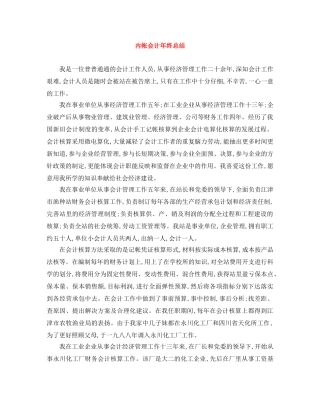 内帐会计年终总结 