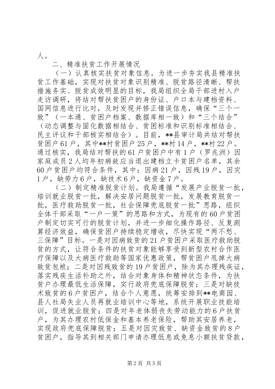 县审计局精准扶贫走访情况调研报告_第2页