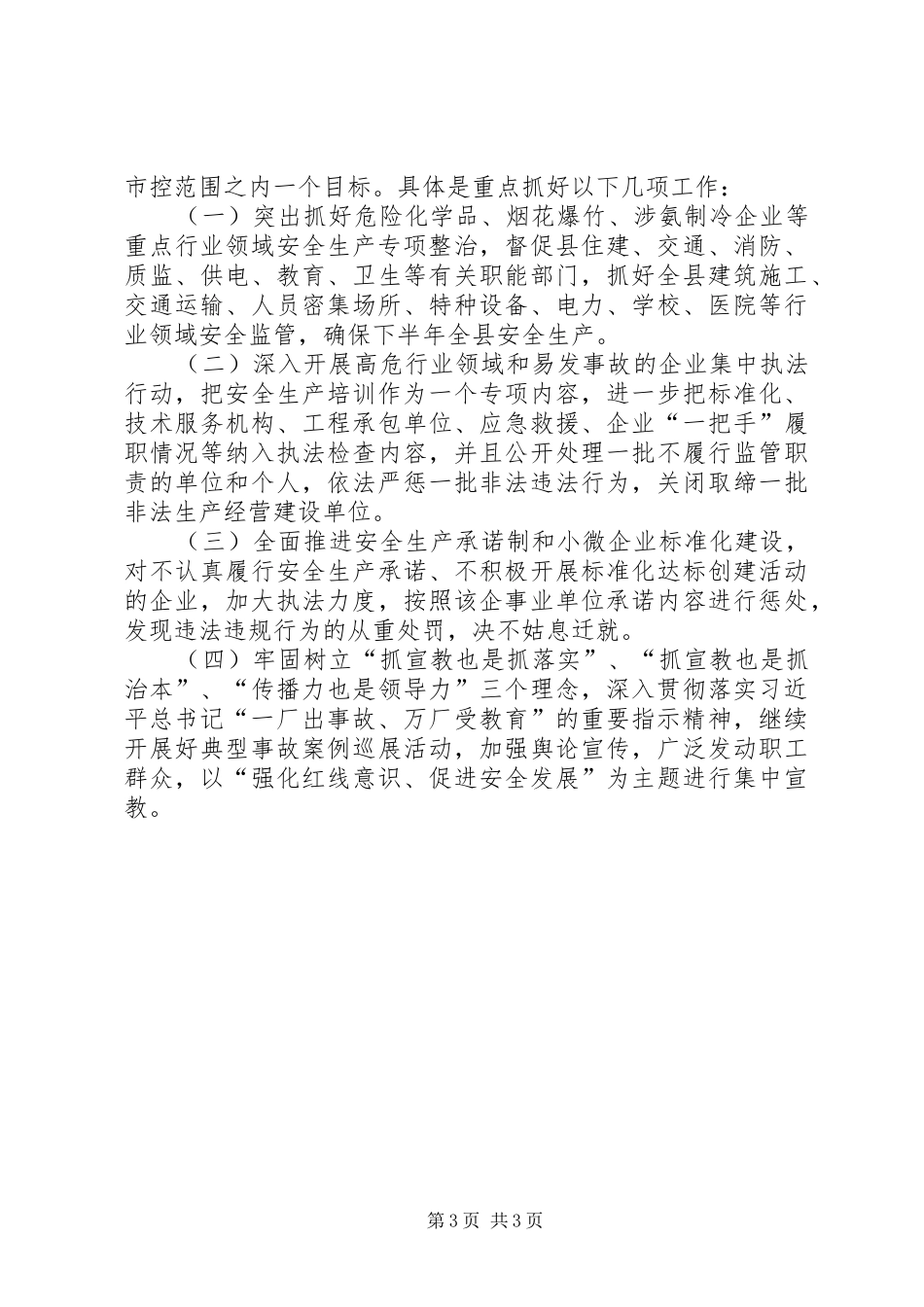 县安全生产监督管理局上半年工作报告_第3页