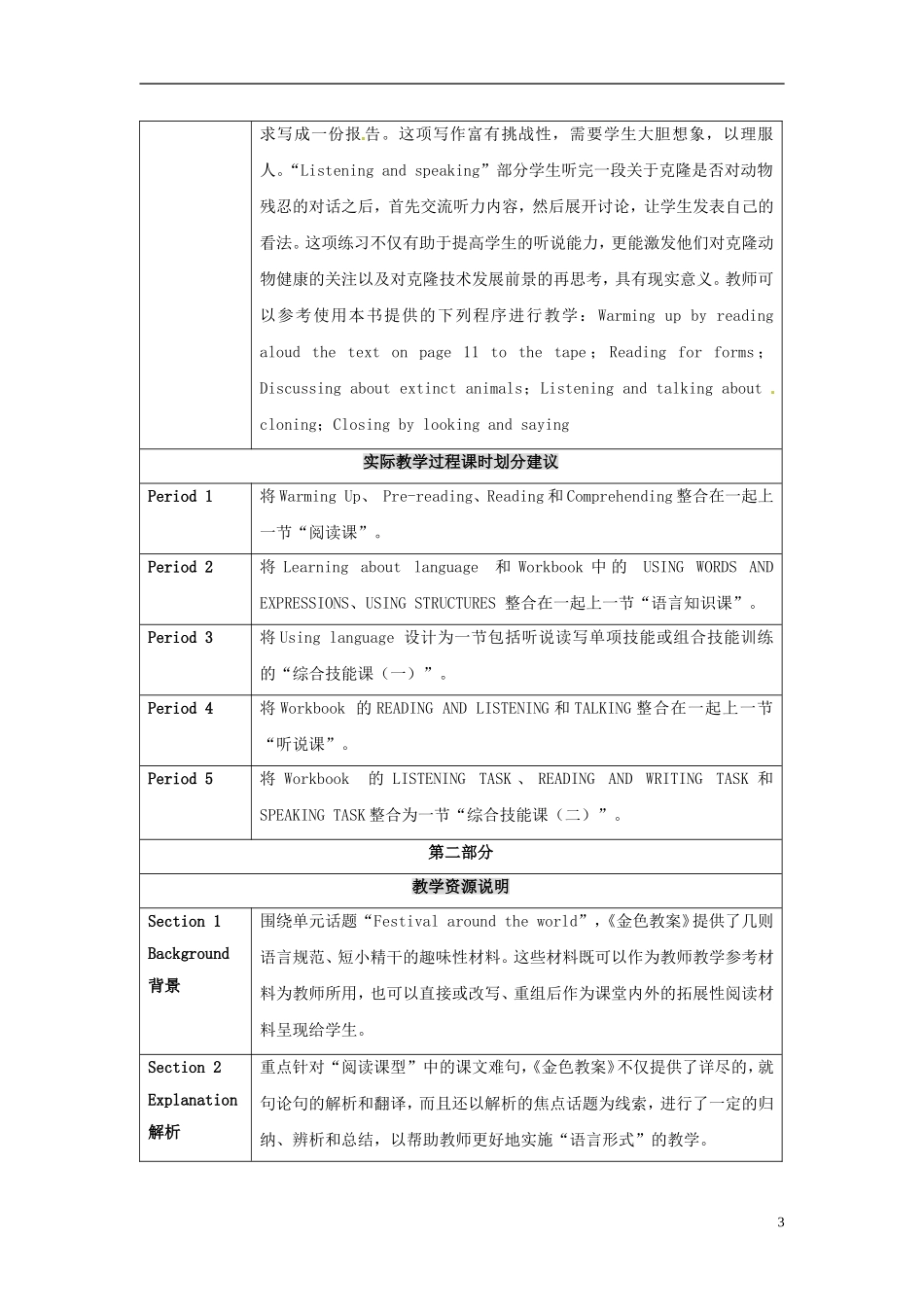 2014-2015学年高中英语Unit2Cloning教学设计2新人教版选修8_第3页