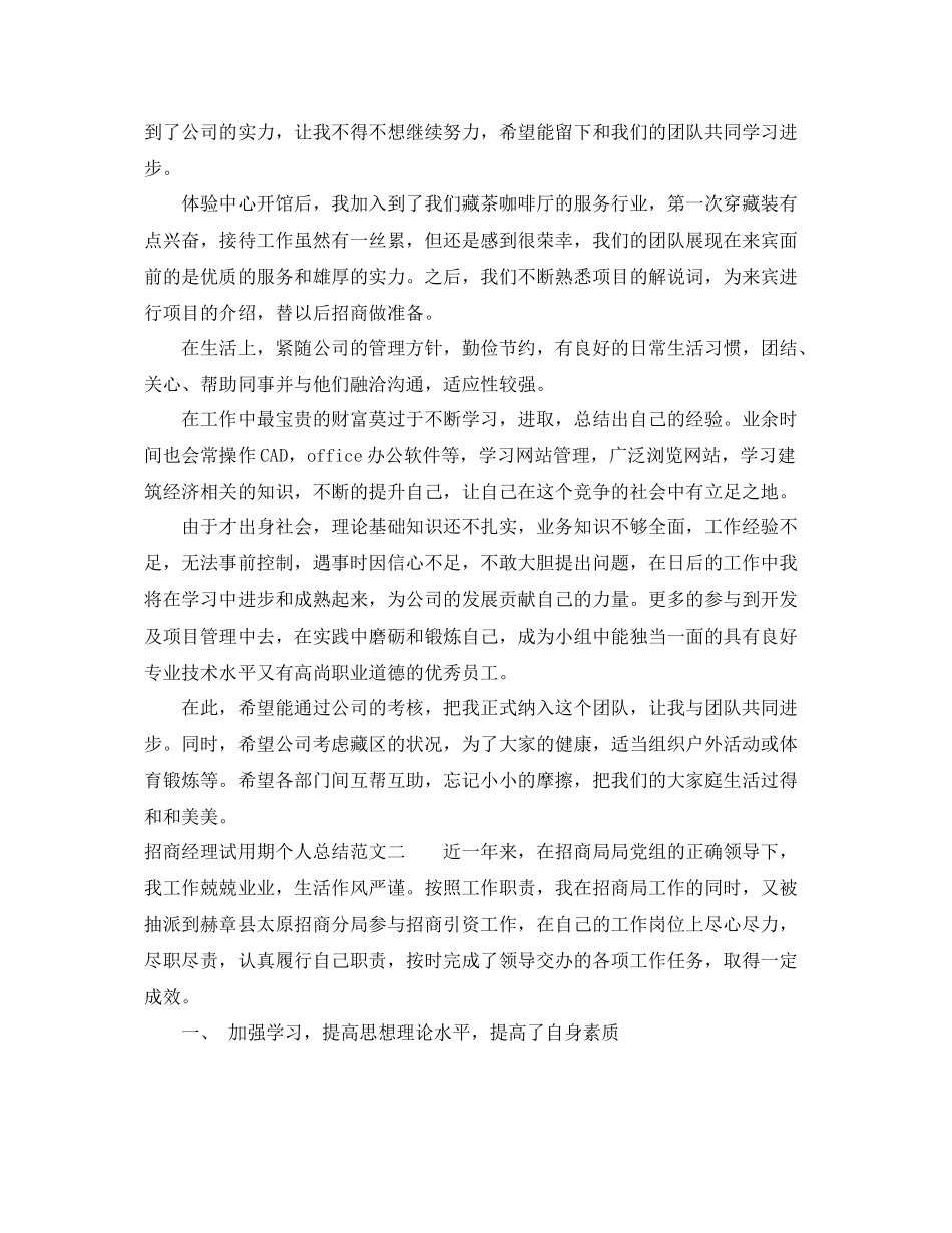 招商经理试用期个人总结 _第2页