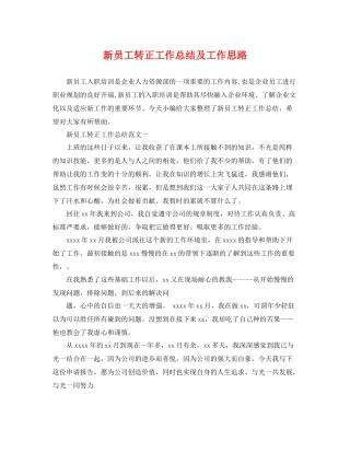 新员工转正工作总结及工作思路 