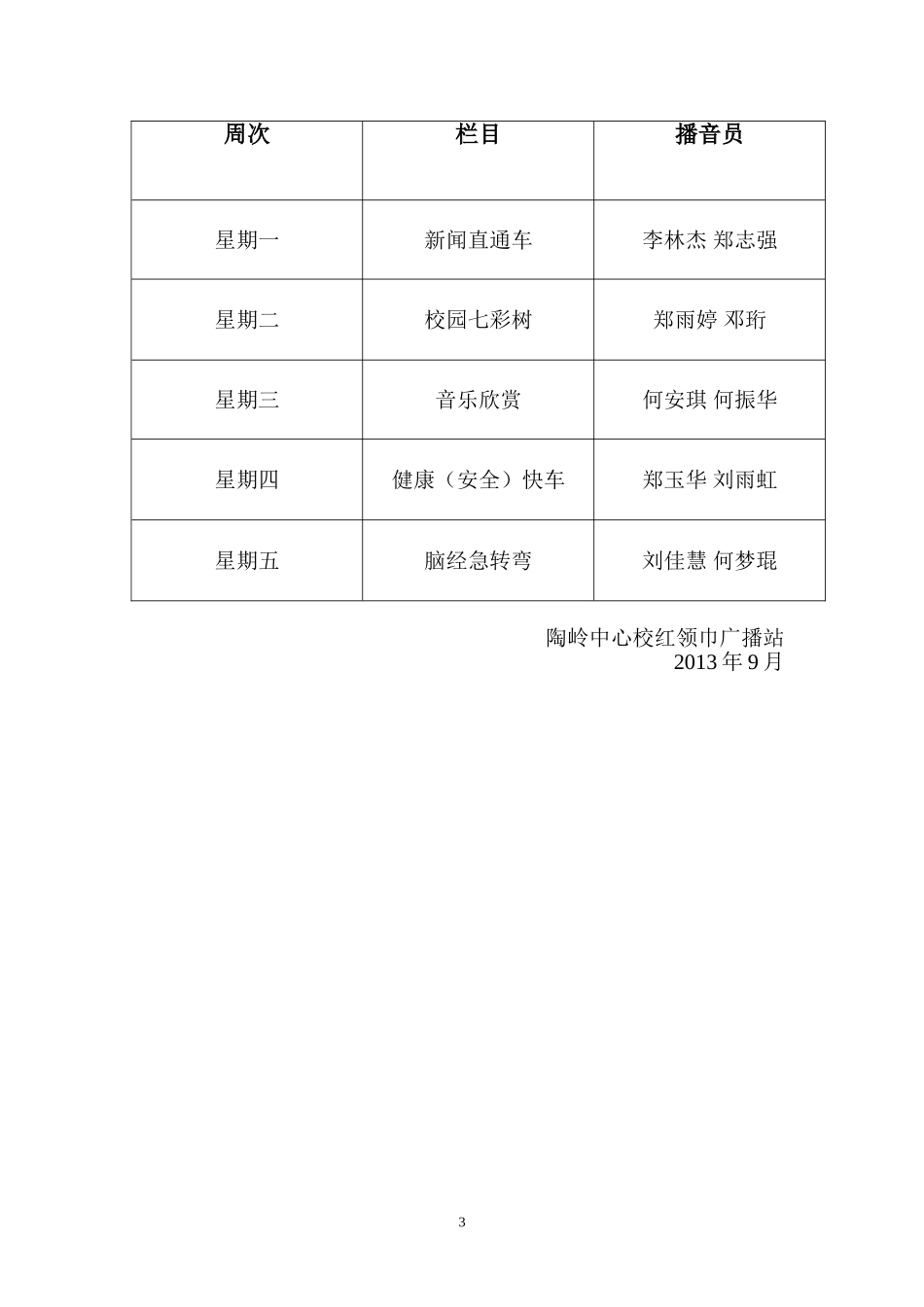 2013—2014学年度广播站计划_第3页