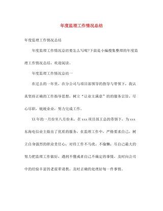 年度监理工作情况总结 