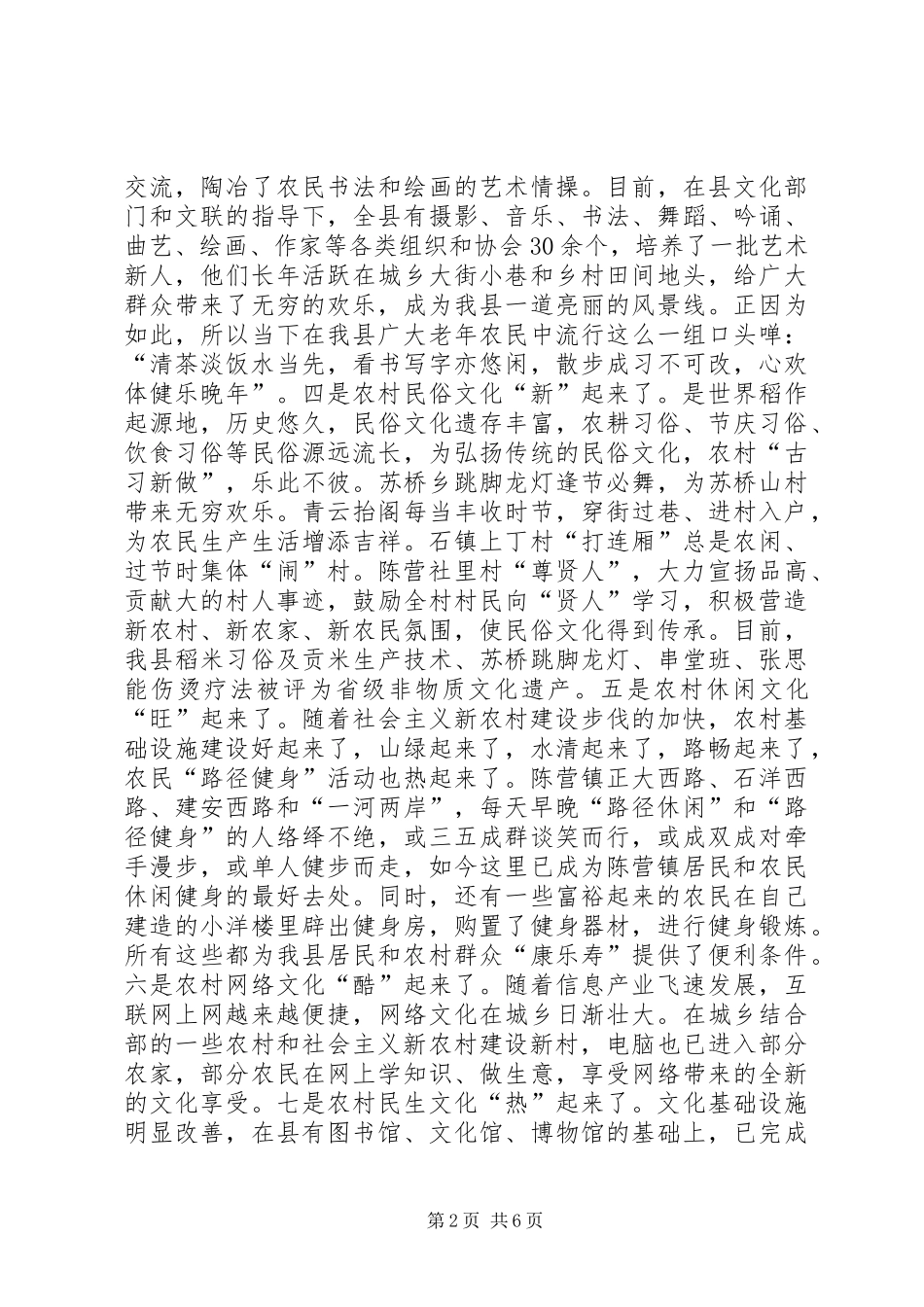 县委农村文化调查汇报_第2页