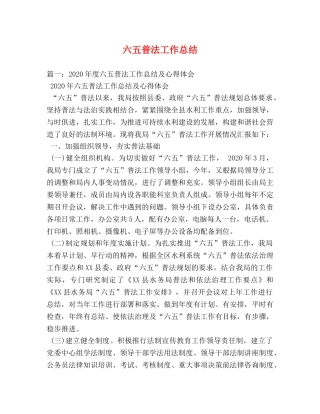 六五普法工作总结 