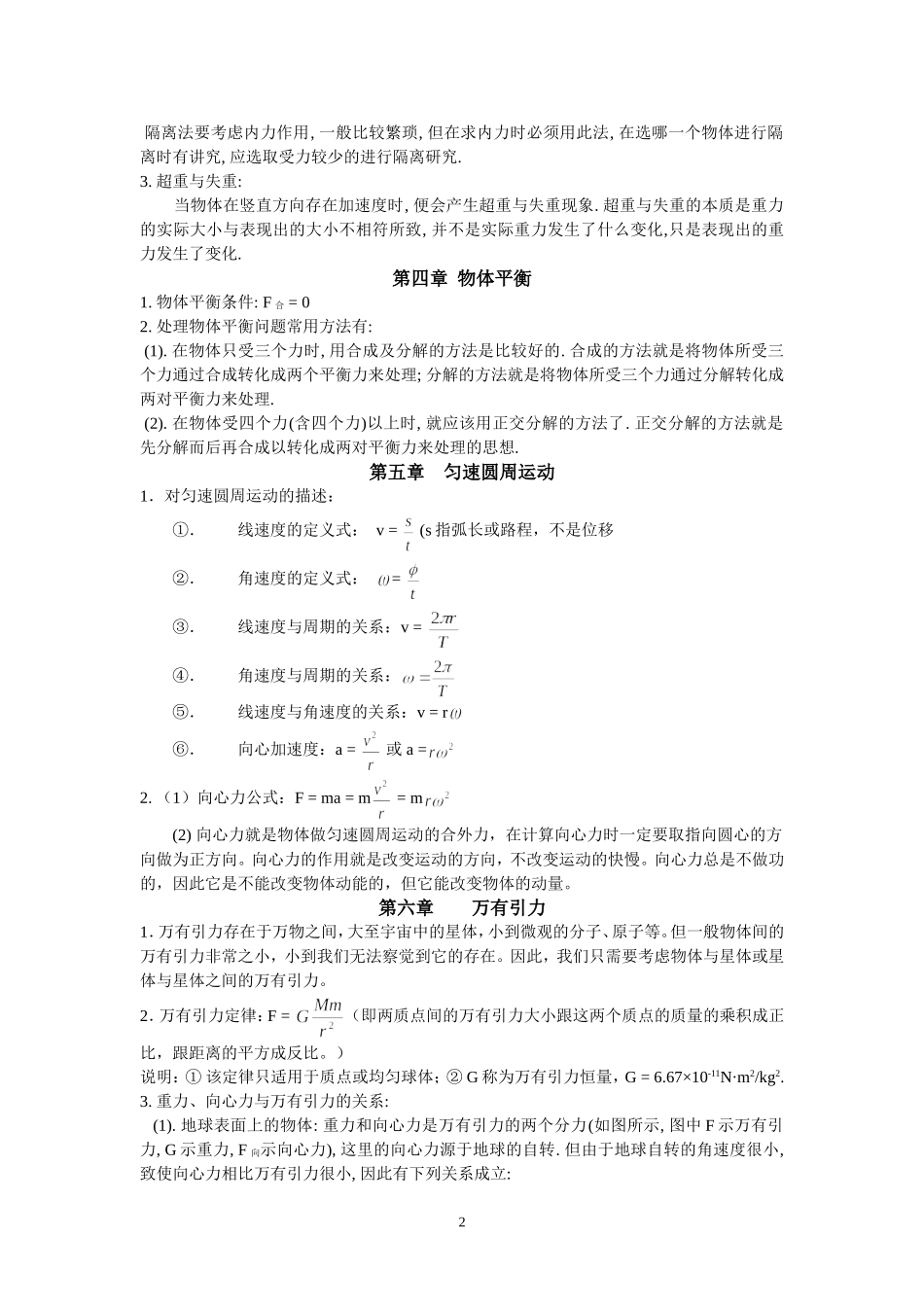 高一物理所有公式_第2页