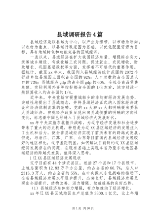 县域调研报告4篇