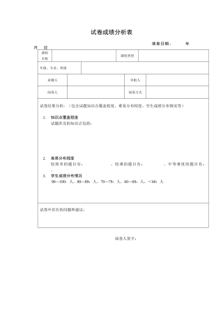 试卷成绩分析