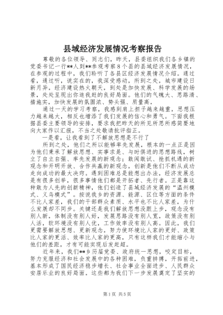 县域经济发展情况考察报告