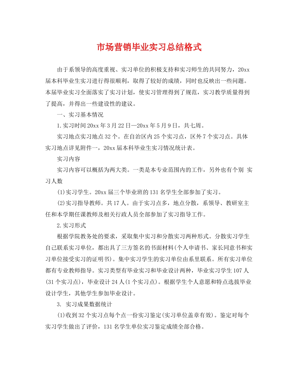 市场营销毕业实习总结格式 _第1页