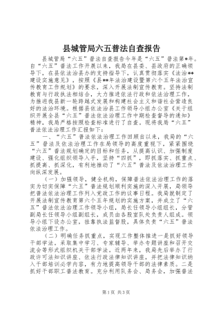 县城管局六五普法自查报告