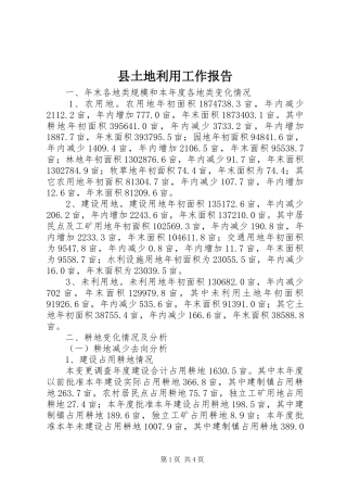 县土地利用工作报告
