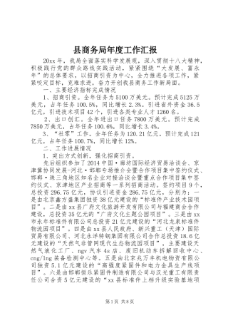 县商务局年度工作汇报