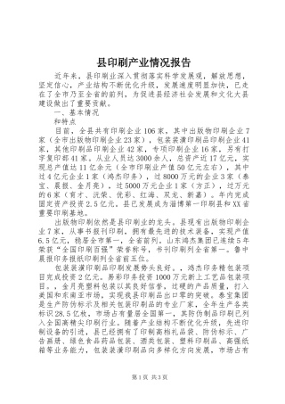 县印刷产业情况报告