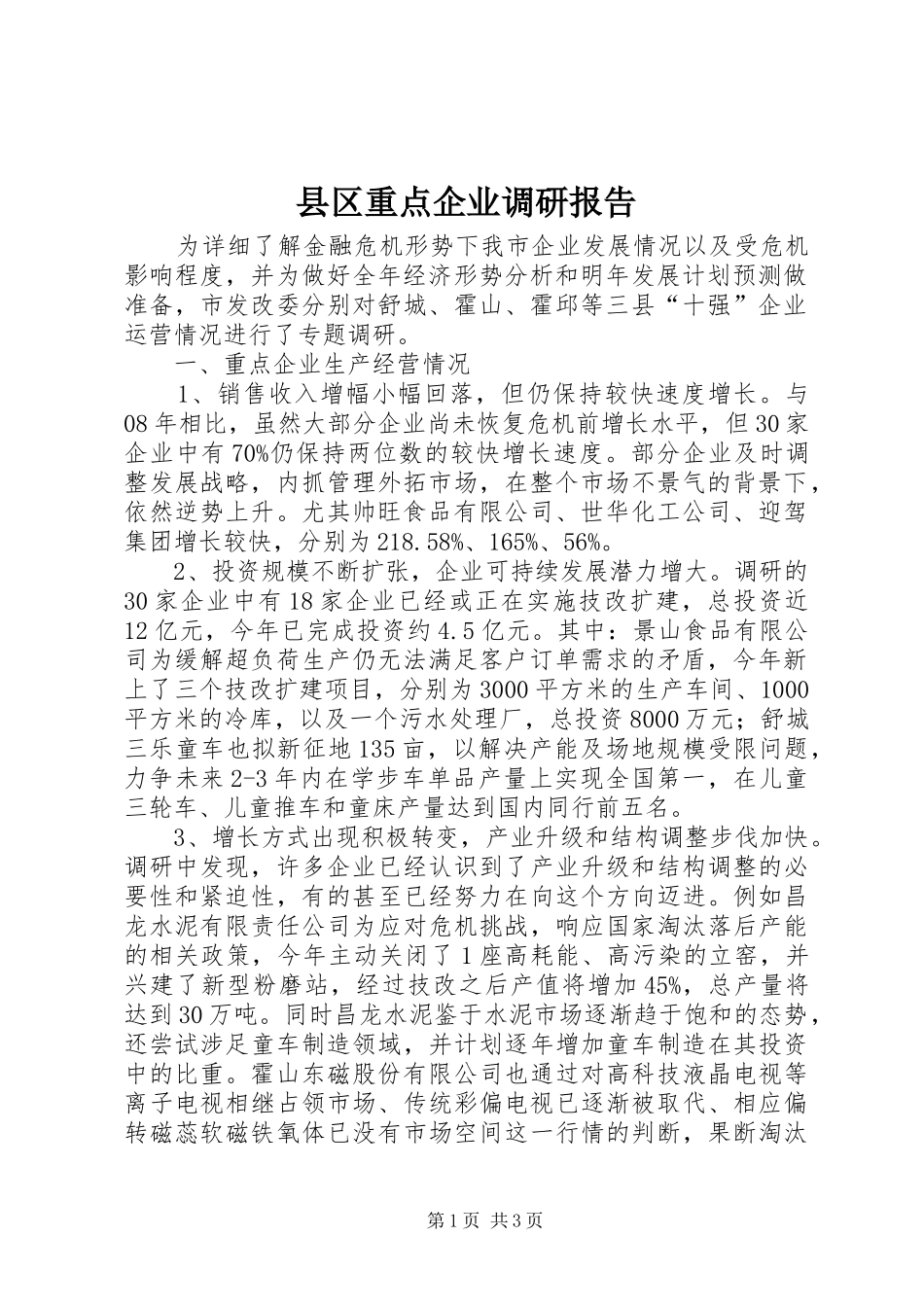 县区重点企业调研报告_第1页