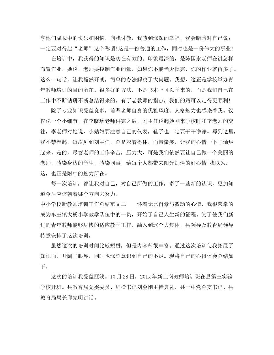 中小学校新教师培训工作总结 _第2页