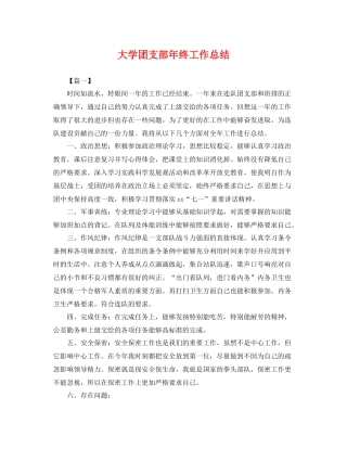 大学团支部年终工作总结 