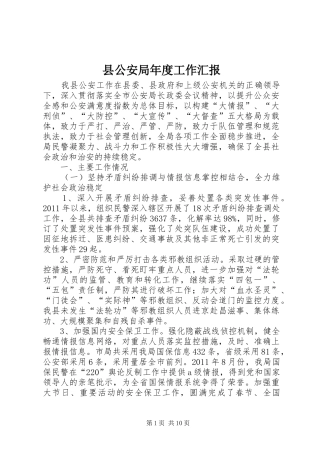 县公安局年度工作汇报