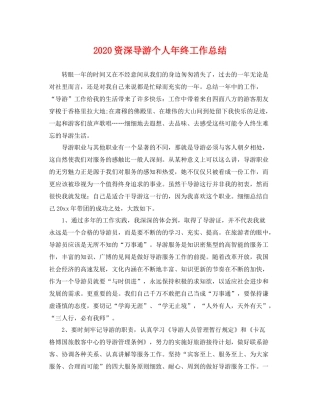 资深导游个人年终工作总结 