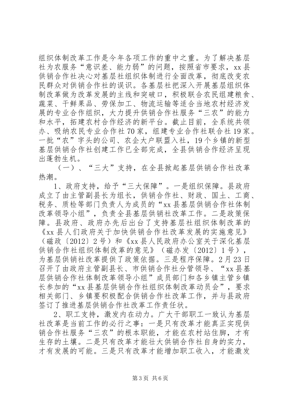 县供销合作社联合社工作报告_第3页