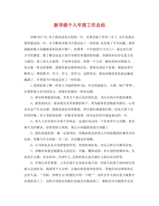 新导游个人年度工作总结 