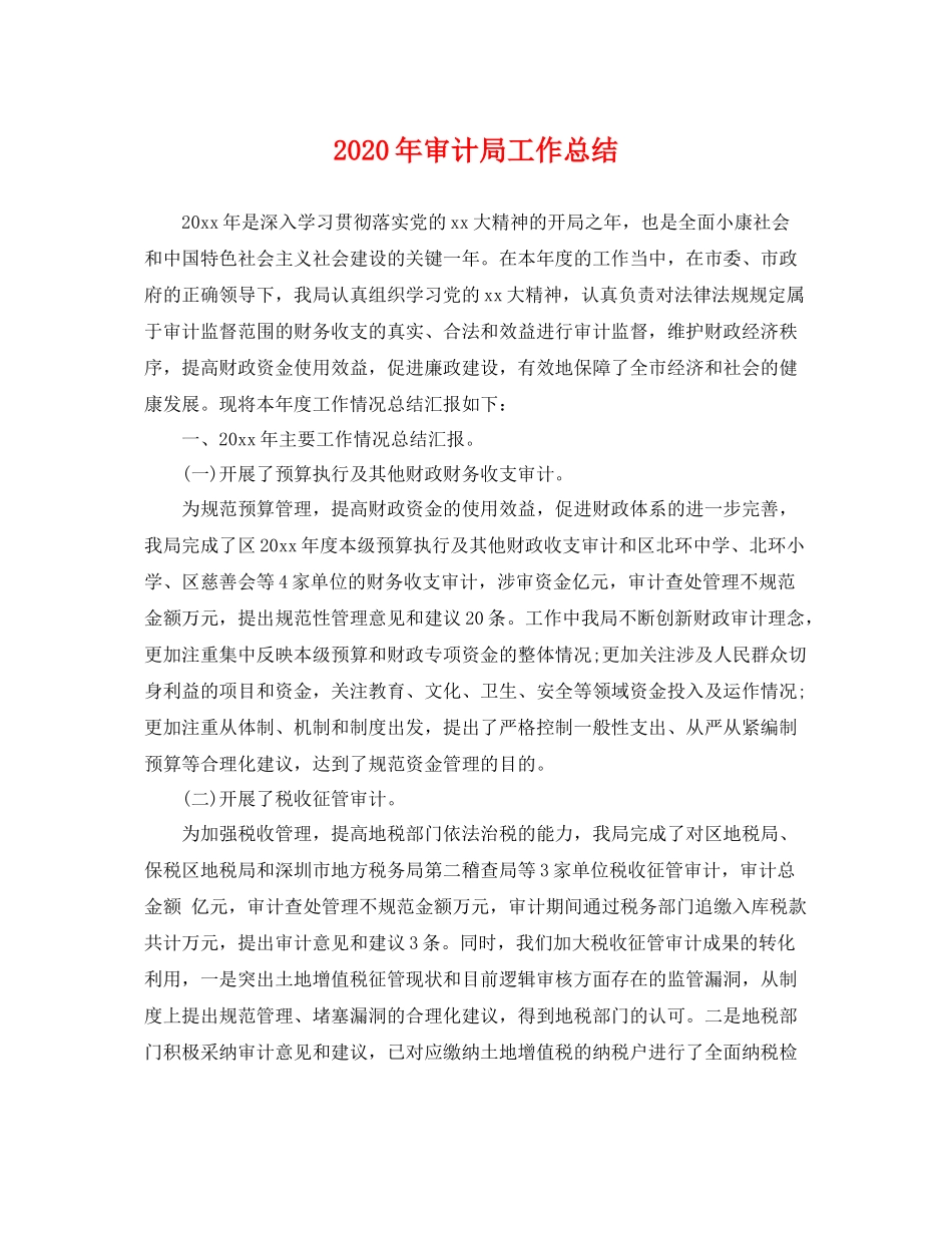 2020年审计局工作总结 _第1页