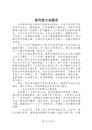 县代表大会报告