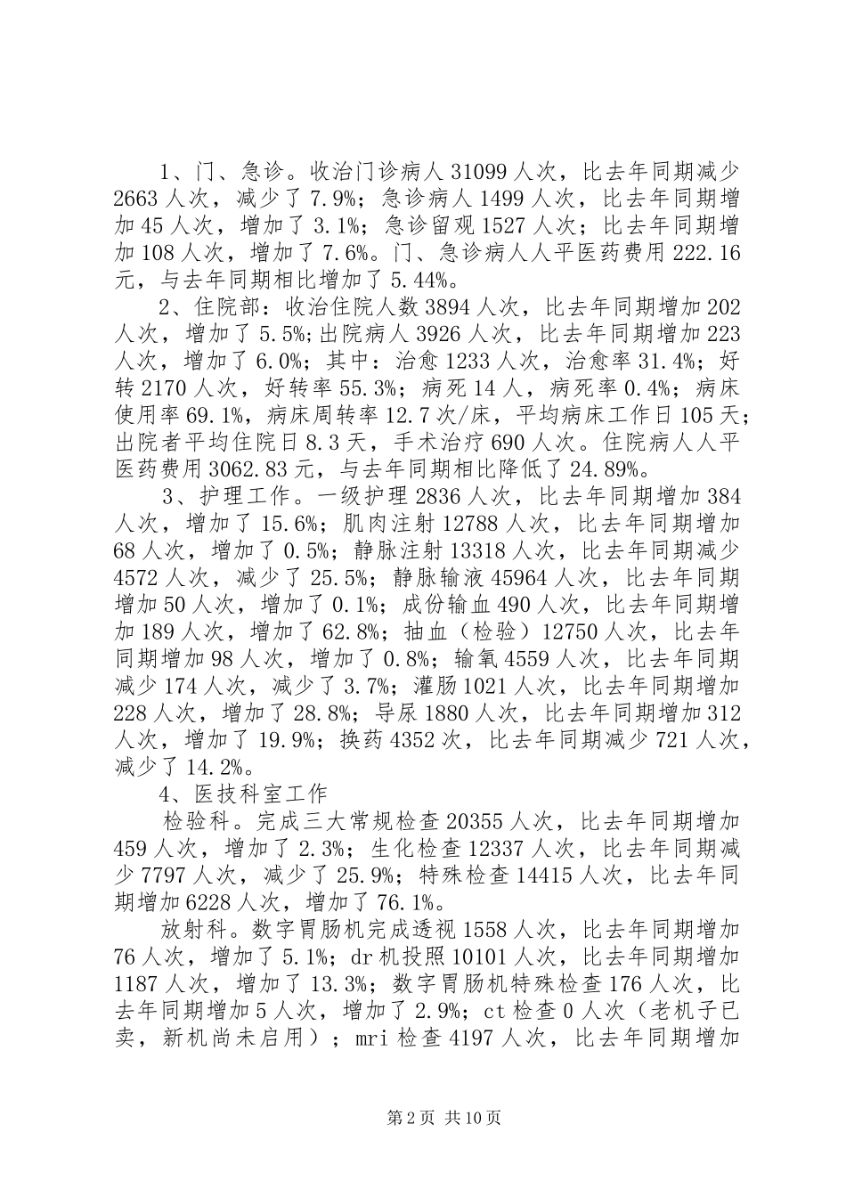 县人民医院年末工作报告_第2页