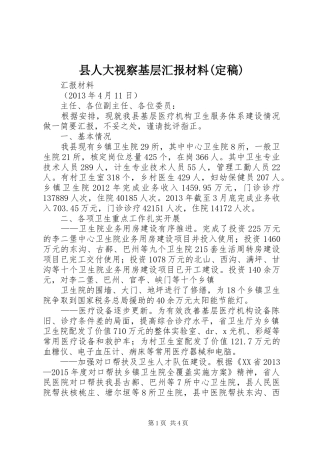 县人大视察基层汇报材料(定稿)