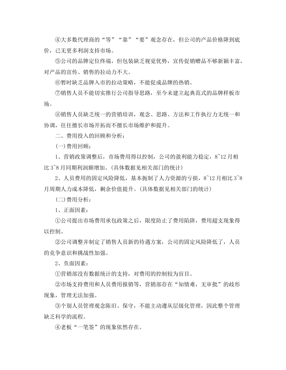 营销总监年度工作总结范文 _第2页