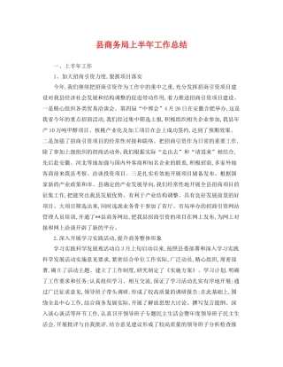 县商务局上半年工作总结 